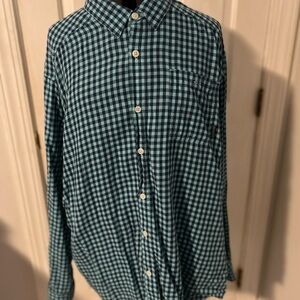 Columbia Men's Blue and Navy Checkered Shirt